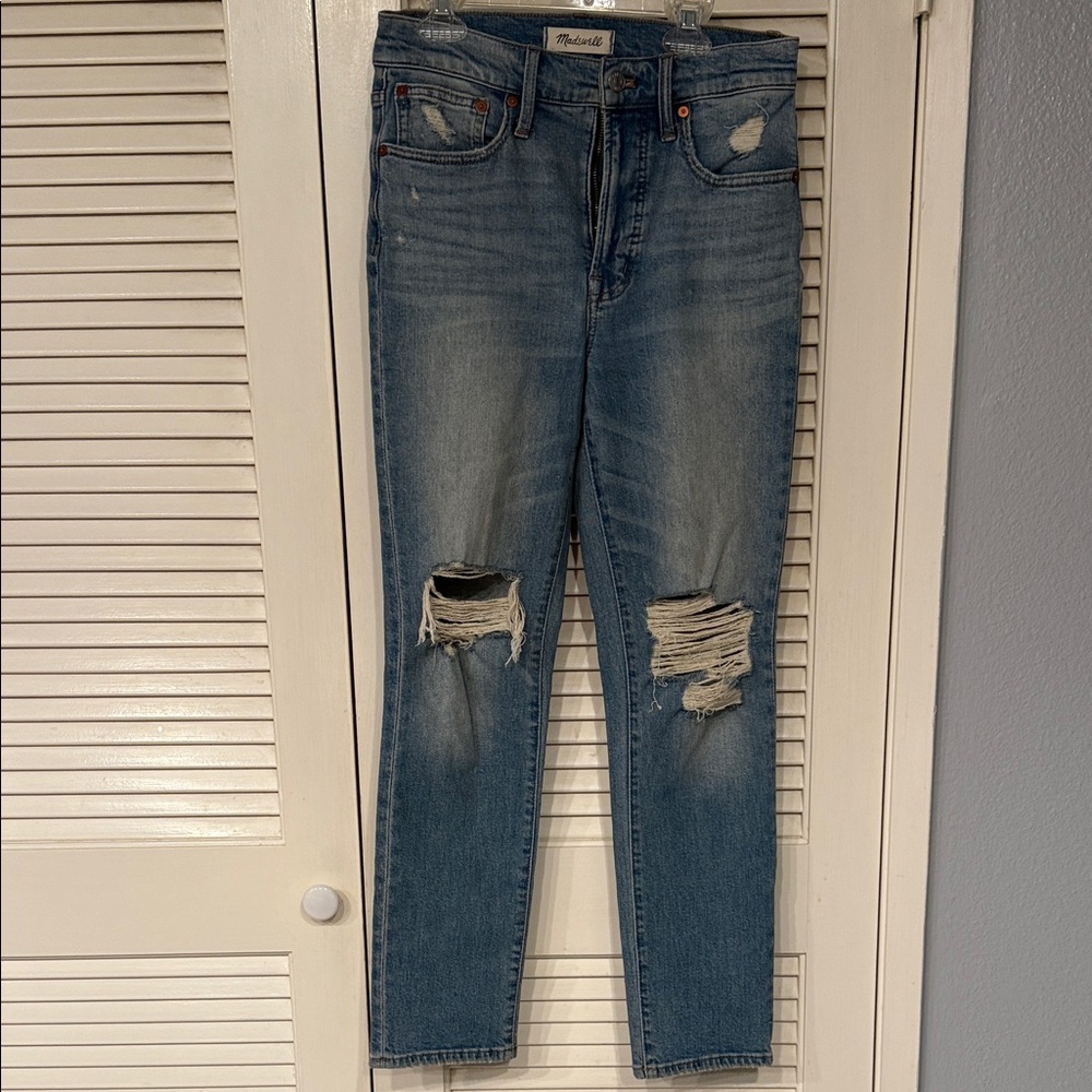 Madewell Women's Distressed Skinny Jeans - Blue